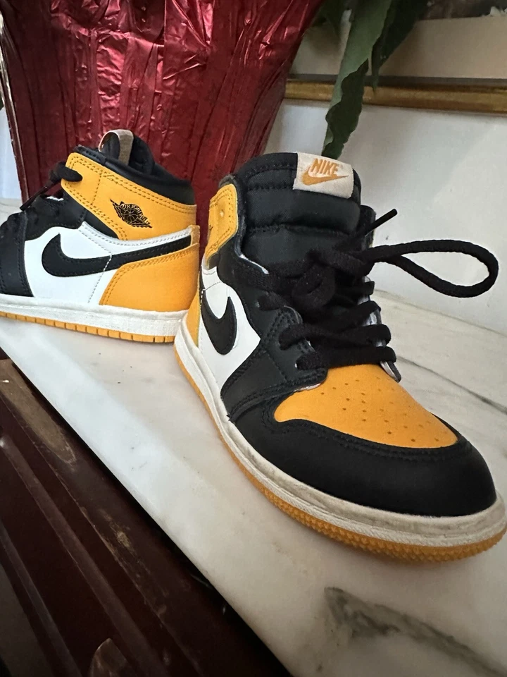 Nike Jordan Retro 1 Puntera Amarilla Alta Talla 10c Niños Pequeños Foto 4 de 4