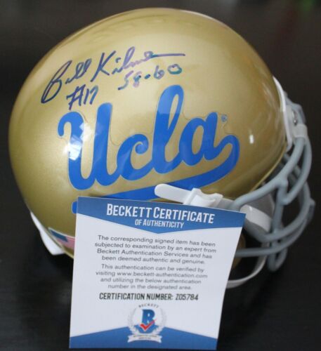 Billy Kilmer podpisany mini kask piłkarski UCLA Bruins z Beckett COA Z05784 - Zdjęcie 1 z 1