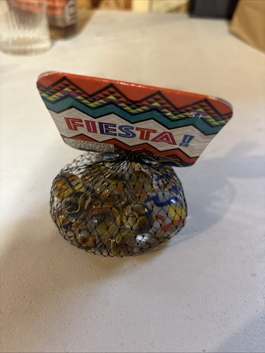 Mega Fiesta Sammlerstück Murmeln 24 Spieler nicht mehr produziert Netz Tasche Neu aus altem Lagerbestand Neu - Bild 2 von 4