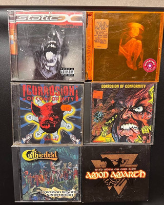 Metal CD Lot of 6 Static-X Alice In Chains COC Cathedral Amon Amarth