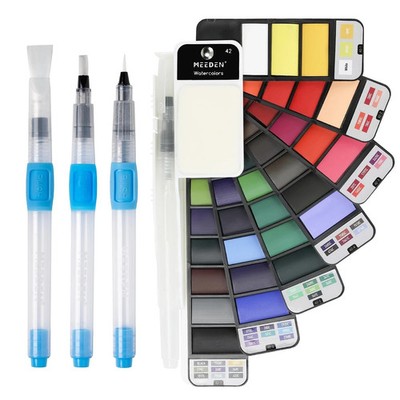 Travel Watercolor Paint Set: Portable 42 Assorted Water Colors Paint K...