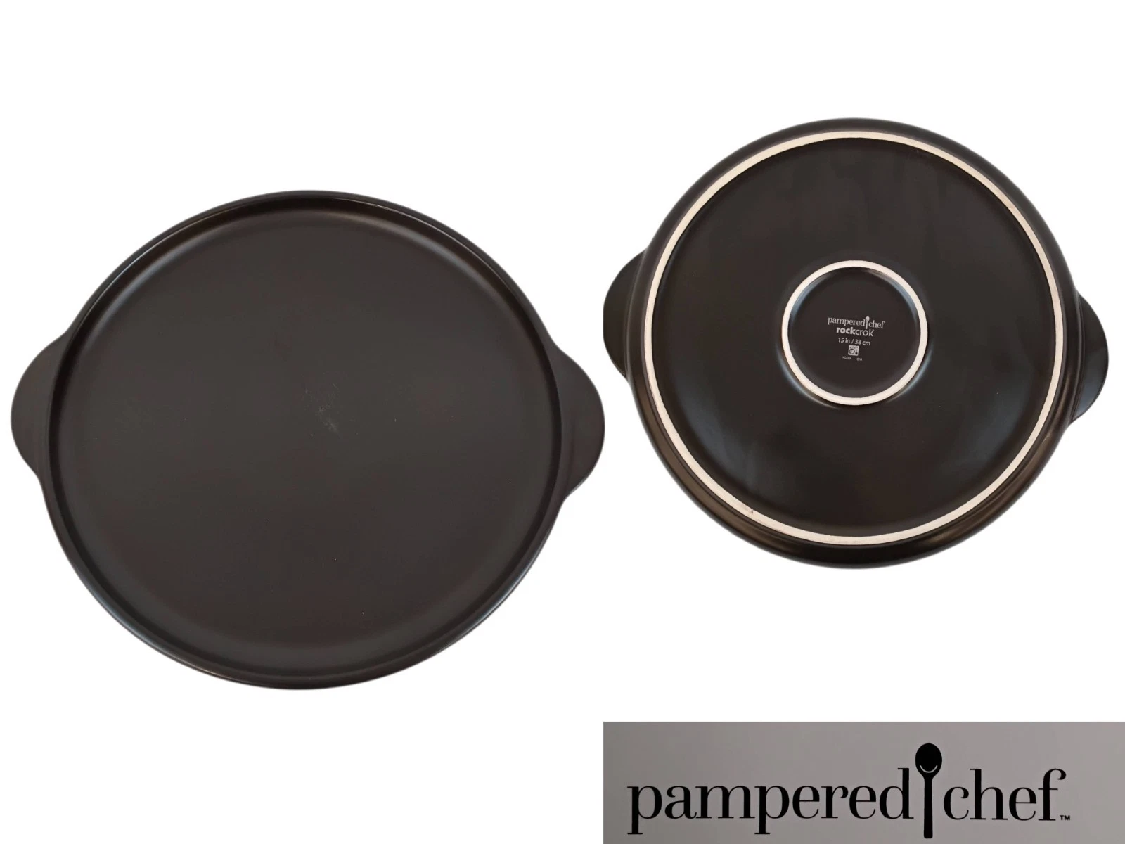 Pampered Chef Rockcrock Grill Stone 15" Round Black Ceramic Pizza Stone #J5049
Opens in a new window
