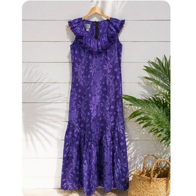 VINTAGE 70s JaneM Honolulu Maxi Dress Women 8 RESORT Floral Ruffle Muumuu  HAWAII | eBay