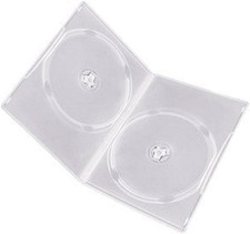 7Mm Slim Clear Double CD/DVD Case, 50 Pieces Pack. 2 Discs Capacity per Case 
