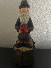 Vintage Folk Art 8 Santa Claus Figurine Hand-Paint Old World Christmas Decor