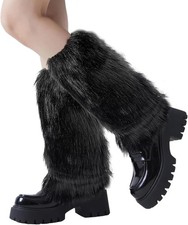 1 Paar Damen Beinstulpen Aus Kunstfell, Furry Stulpen Für Festival Und Winter