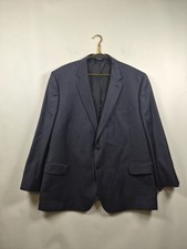 Jos. A. Bank Traveler Blazer Men 52R Regal Fit Blue Plaid 100 Wool Sport Coat