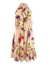 Lauren Ralph Lauren Women's Floral Chiffon Sleeveless Dress (6, Pink/Sage Multi)