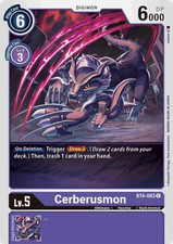 BT4-083 Cerberusmon Purple Digimon 2020 TCG BT04 Great Legend Booster
