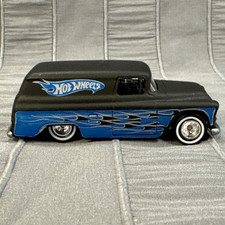 Hot Wheels 55 Chevy Panel Truck Real Riders Black Very Good Hot Wheels 55 Chevy Panel Truck Real Riders Black Very Good