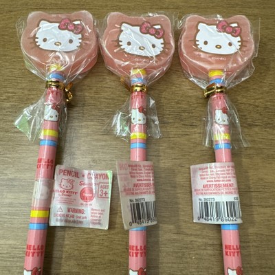 Lot Of 3 2009 Sanrio Hello Kitty pencils with eraser toppers