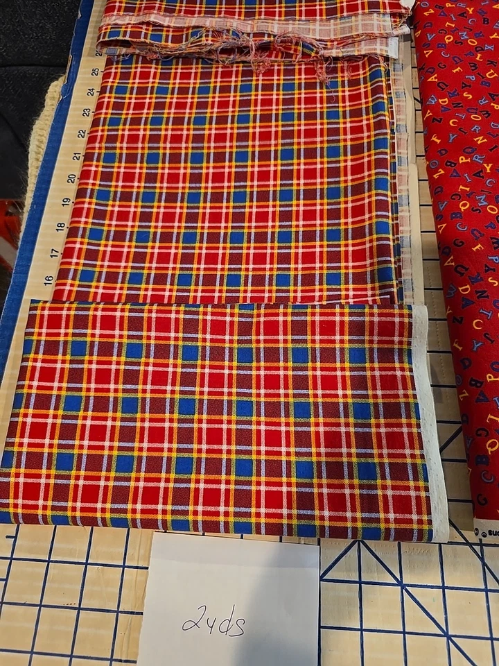 1997 Fabric Traditions Alphabet Double Border, Plaid And allover Print, 9.5... - Image 3 of 4