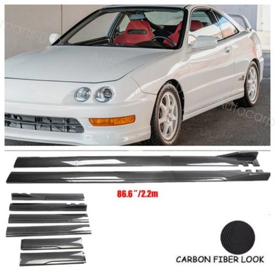 For Acura Integra 86.6'' Carbon Style Side Skirts Rocker Panel Kits US STOCK