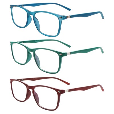 3 Pack Progressive Multifocus Reading Glasses for Men Women Blue Light Blocki...