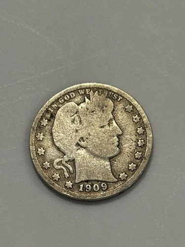 1909 D Denver Mint Barber 90% Silver Quarter