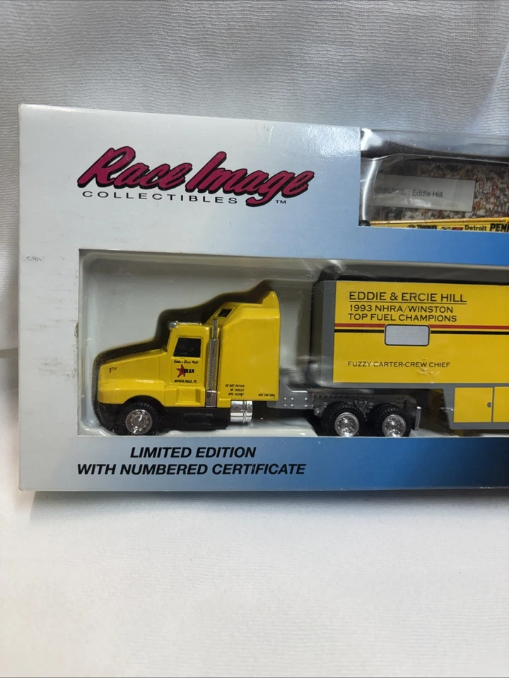 EDDIE HILL 1993 "PENNZOIL" 1/64 NHRA TOP FUEL TRANSPORTER DIE CAST BY RACE IMAGE - Image 2 of 4