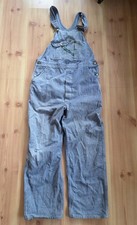 Vtg Key Imperial Blue Striped Overalls SIZE TAG MISSING