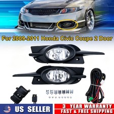 Bumper Fog Lights Clear Lens Wswitch For 2009-2011 Honda Civic 2-door Coupe Bumper Fog Lights Clear Lens Wswitch For 2009-2011 Honda Civic 2-door Coupe