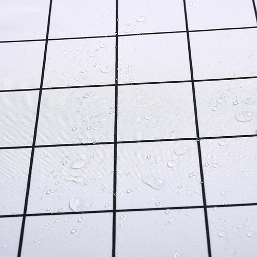 Fabric Shower Curtain, White and Black Geometric Resistant Waterproof 72 x 72... - Picture 3 of 7