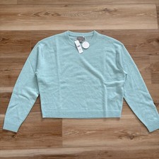 J. Crew Perfect Cashmere Crewneck Sweater Heather Aqua M