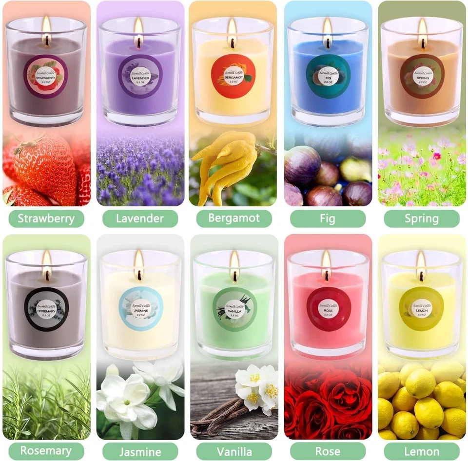 Aromatherapy Votive Candles - 40 Pack of Natural Soy Wax in Beautiful Jars - Image 4 of 4