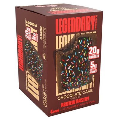 Legendary Foods Chocolate Cake Tasty Pastry - 4 Pack | Protein Snack