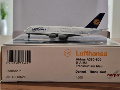 Herpa Wings 1:500 Lufthansa A380-800 D-AIMA Frankfurt am Main ''Danke-Thank you!''