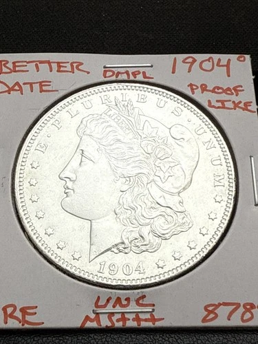1904 O BU GEM MORGAN SILVER DOLLAR UNC MS+++ DMPL U.S. MINT RARE COIN 8789