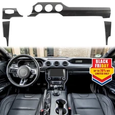 Center Console Panel Cover Trim For Ford Mustang 2015+ Carbon Fiber Accessories