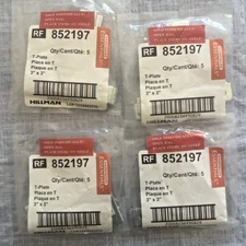 Lot of 4 Hillman Hardware  5 PK - 20 PCS   852197 3" x  3"  T PLATE /  T PLATE'S