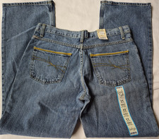 Cruel Girl Relaxed Straight Jeans Blue Denim Cotton Button Zip 5-Pocket