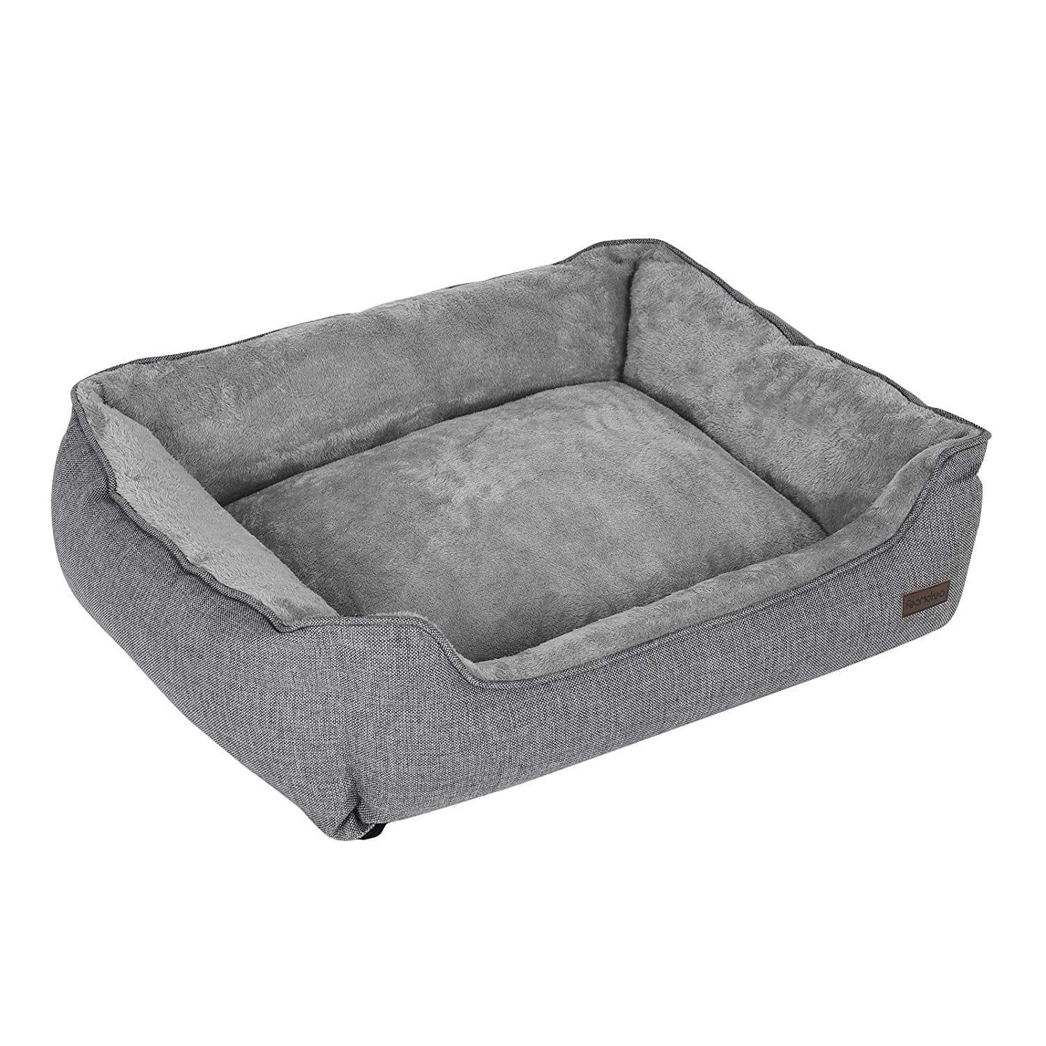 Panier Lit pour Chien Déhoussable en Tissu Ours Peluche de Taille L Confortable