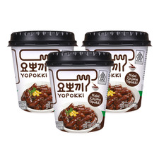 Image of Yopokki Halal Jjajang Topokki 3 x 120g Cup Pack – Instant Chewy Korean Rice Cake