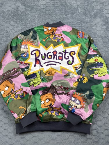 Nickelodeon Rugrats Jacket Mens Large Camo Cartoon Bomber Quilted 90s Style New - Picture 9 of 19