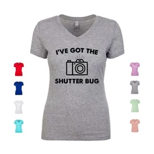 I've Got The Shutter Bug camera photography lens snap Women's V Neck Shirt