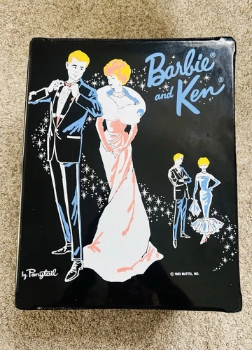 Vintage 1963 Black Barbie & Ken Dual Wardrobe Case by Ponytail Mattel Case Only