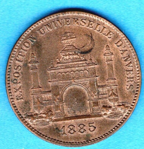 (Pgasteelers1)Belgium Antwerp  Exposition Universelle D'Anvers 1885 medal Wiener
