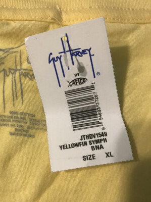 Guy Harvey JTHDV1549 Yellowfin Symphony BNA Juniors Tee Size XL | eBay