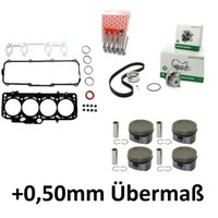 Kolben+0,50 Set Dichtsatz+Schrauben+Zahnriemen FüR VW 1.6 8V AEH APF AKL 06A1033