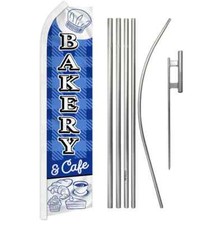 Bakery  Cafe Swooper Flutter Feather Advertising Food Flag  Pole Kit