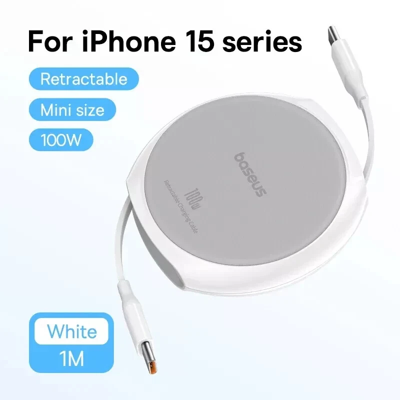 Baseus 100W Mini Retractable Free2Draw Charging Cable USB-C to USB-C 1m - Image 3 of 4