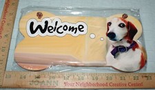 Welcome Dog Beagle Bone Shaped Wooden Sign 10 x 5 inches NEW Fast Shipping