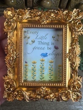 Mini Framed Bluebird Artwork, Art Print of Original Watercolor Painting