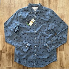Original Penguin EcoVero Woven Poplin Button Down Shirt Stretch Mens Size S