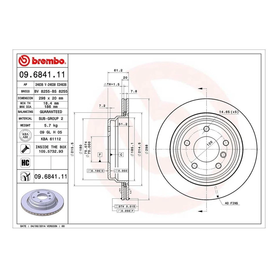 Juego de 6 pastillas de freno de disco delanteras traseras rotor de freno de disco para BMW 528i 1997~1998 Foto 2 de 4