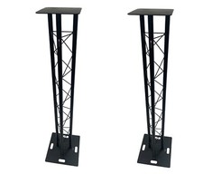  2 DJ Lighting 6.56 ft 2M Black Bolted Triangle Truss Light Dual Totem System