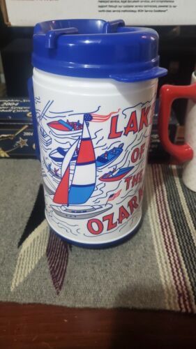 Vintage Lake Of The Ozarks Souvenir Insulated Whirley Travel Mug Large 32 Oz - Picture 3 of 11