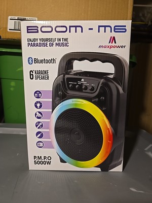 Maxpower BOOM M6 6'' Portable Karaoke speaker with LED lights NEW