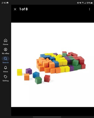 hand2mind Wood Blocks, Counting Cubes for Kids Math, 1 Inch Blocks for...