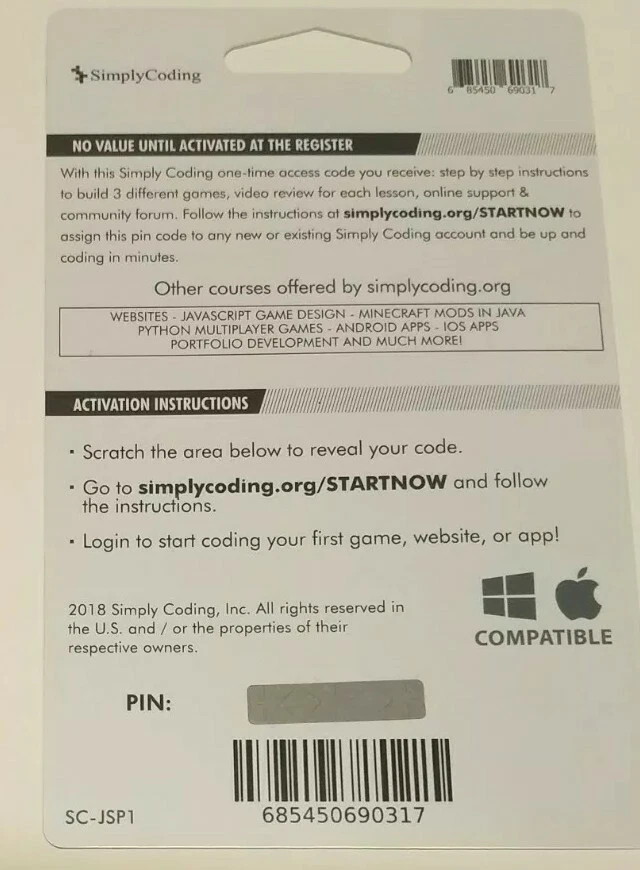Juegos de computadora Simply Coding para niños en software de diseño Javascript | Edades 11+ Foto 2 de 2